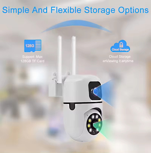 Cámara de red CCTV domo de 4MP con doble lente para interior/exterior, detección de movimiento, visión nocturna, almacenamiento de datos en la nube, Sensor WIFI PTZ CMOS - Product Image 6