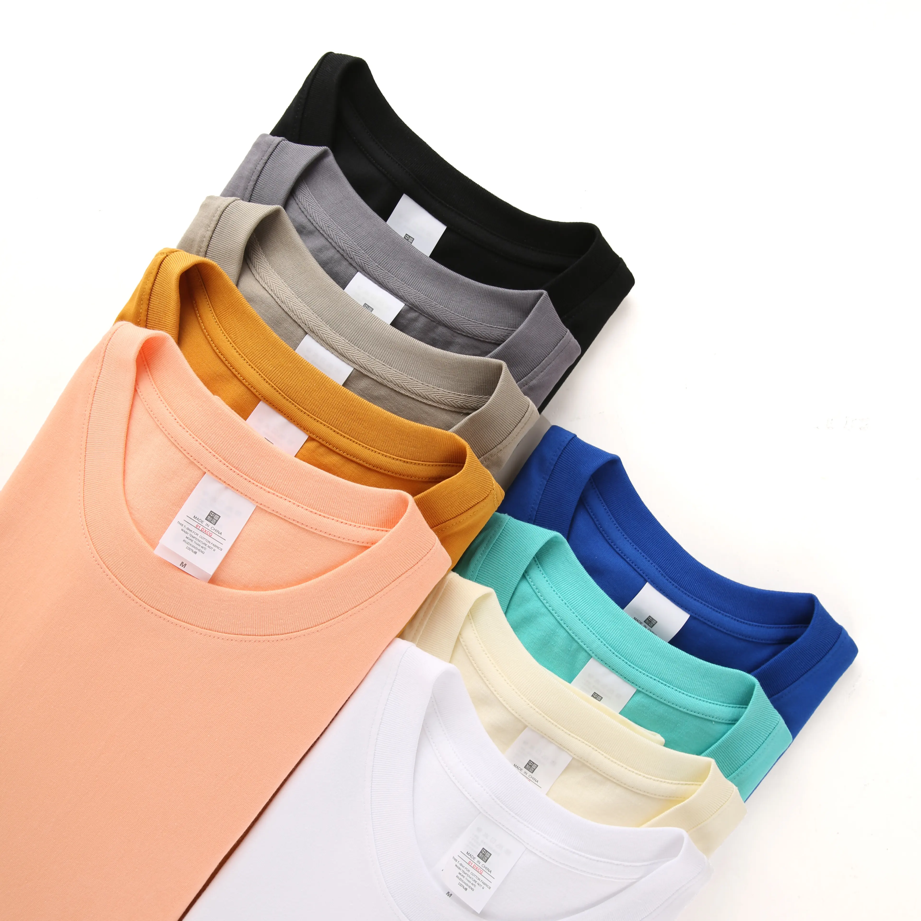 Camiseta Custom230gsm para homens, camisas largas unissex estampadas em branco para mulheres e homens