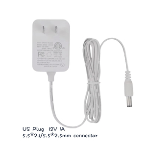 Adaptador de CA/CC de 12V 1A con enchufe de CC de 5,5x2,1mm Entrada de 100-240V para cámara de seguridad Monitor LED Fuente de alimentación Salida de 5V/2A 12W de potencia