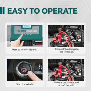 Стартер Carstel 800A с ЖК-дисплеем и светодиодной подсветкой, Аккумулятор LiFePO4 32000 мАч для грузовиков и мотоциклов - Product Image 3