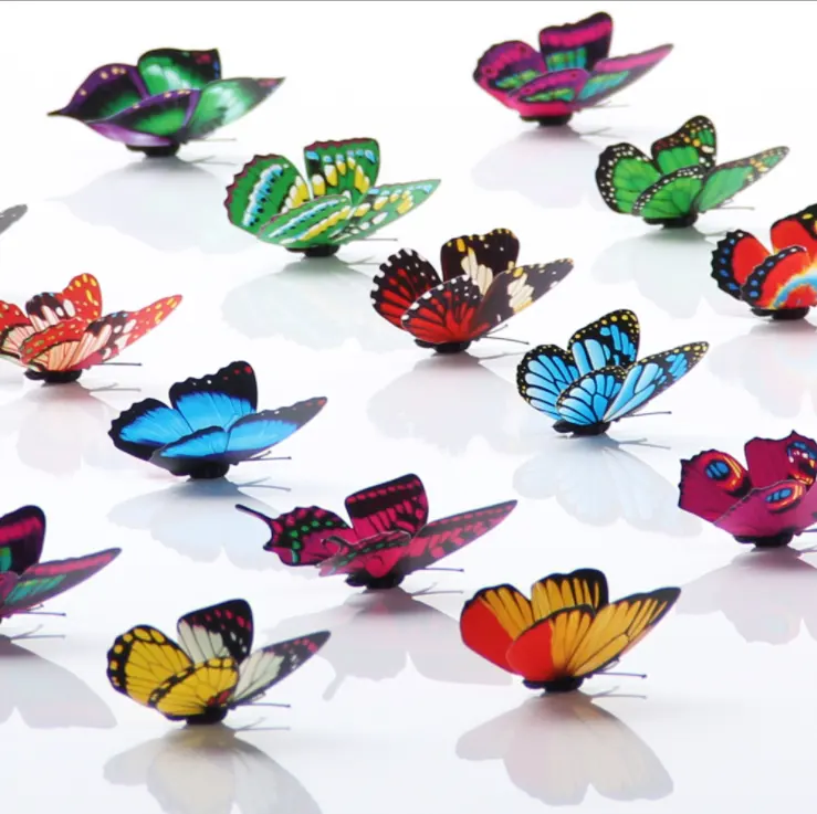 Estacas decorativas de mariposas de colores, 2021 artificiales, giratorias de viento, decoraciones de jardín, mariposa de simulación