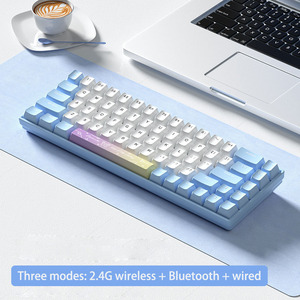 Teclado mecánico de tres modos con 68 teclas OEM, Teclado mecánico con cable de oficina intercambiable en caliente con eje de té negro - Product Image 3