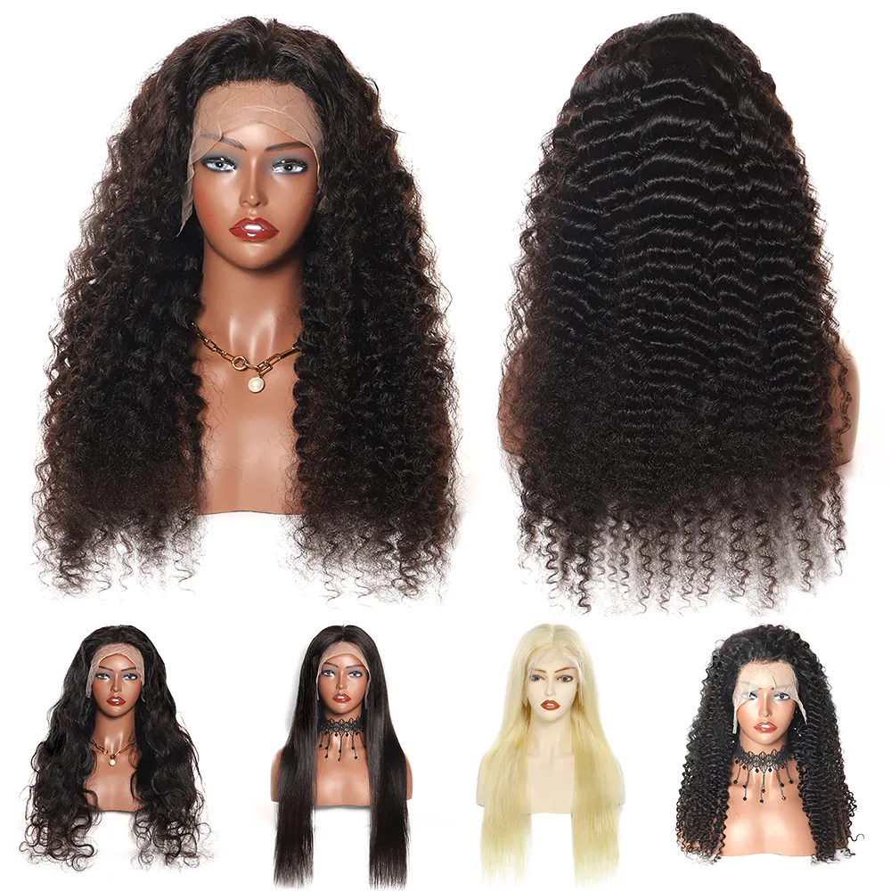 Parrucche naturali per capelli umani senza colla 613 rozza brasiliana riccia frontale parrucche capelli umani