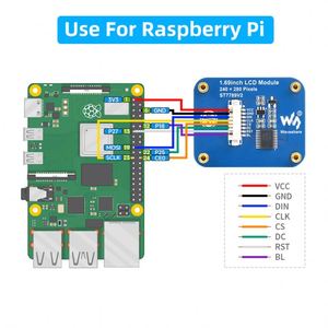 Ruised stok 1.69 inç LCD IPS ekran SPI arayüzü 262K renkler ST7789V2 ekran modülü Arduino ESP32 ahududu Pi için