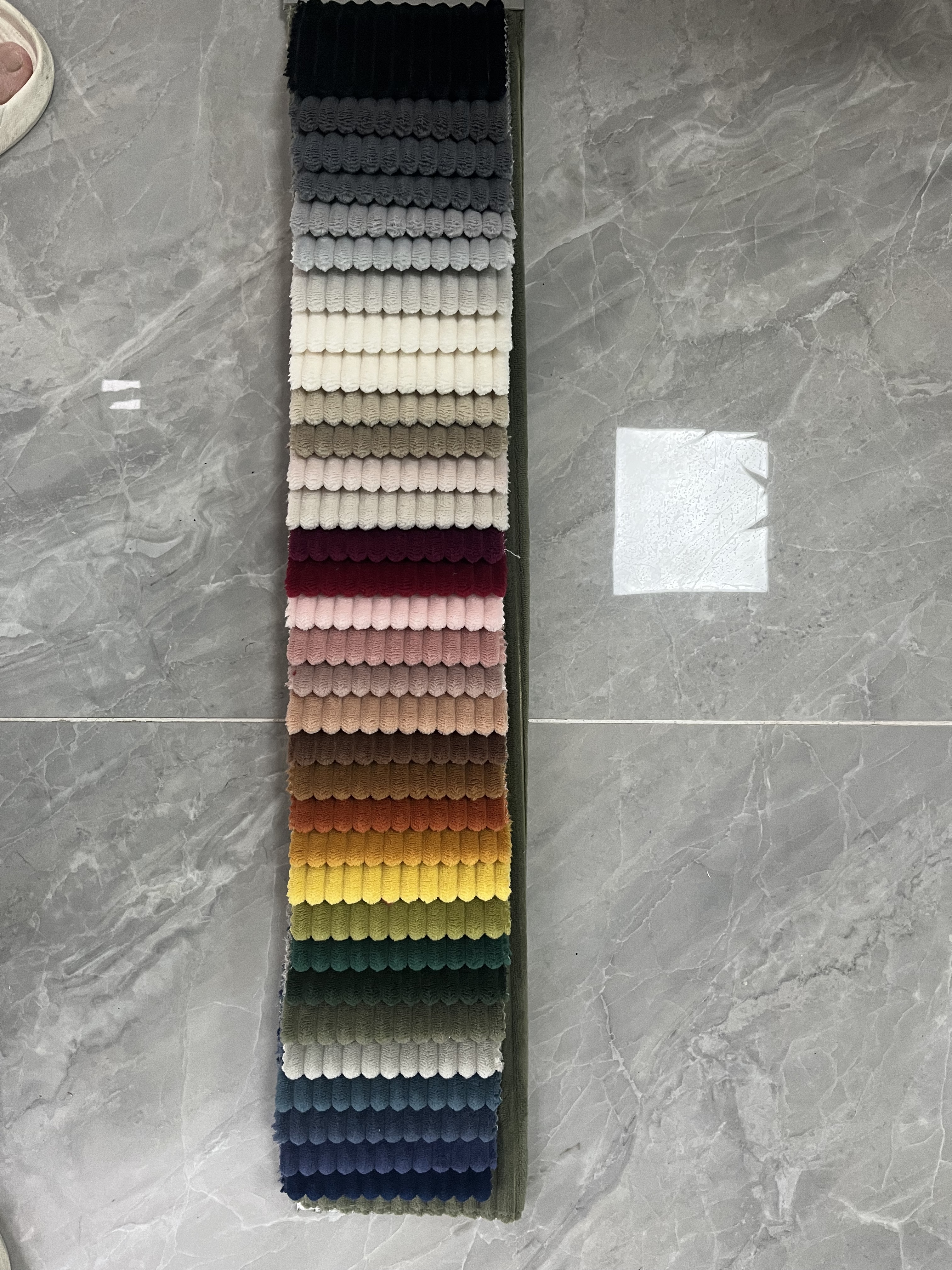 Striped velvet fabric