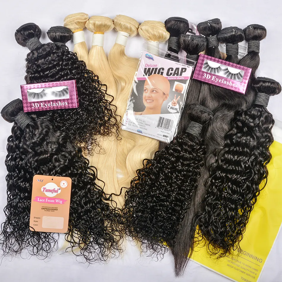 Mèches de cheveux humains vierges ondulés, Extensions de cheveux humains, non traités, vrais vendeurs naturels brésiliens Remy 8a 10a Grade, vente en gros, bon marché