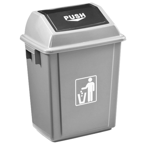 Cubo de basura doméstico de plástico de 20L con tapa, Cubo de almacenamiento rectangular abierto para gestión de residuos - Product Image 1