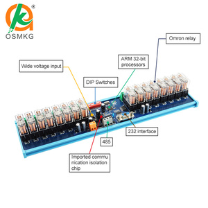 Oshangming 16 channel <strong>Relay</strong> <strong>Output</strong> Board 12V/24V <strong>Relay</strong> Module RS485 RS232 Modbus Rtu PLC Expansion Board Remote <strong>Controller</strong> - Product Image 6