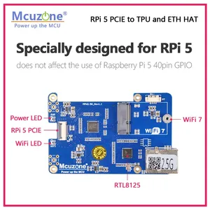 MP2.5G-TPU Raspberry Pi 5 PCIE to TPU E 2.5G Ethernet HAT M.2 E interfaccia chiave, supporto Google coral Edge TPU Custom - Product Image 2