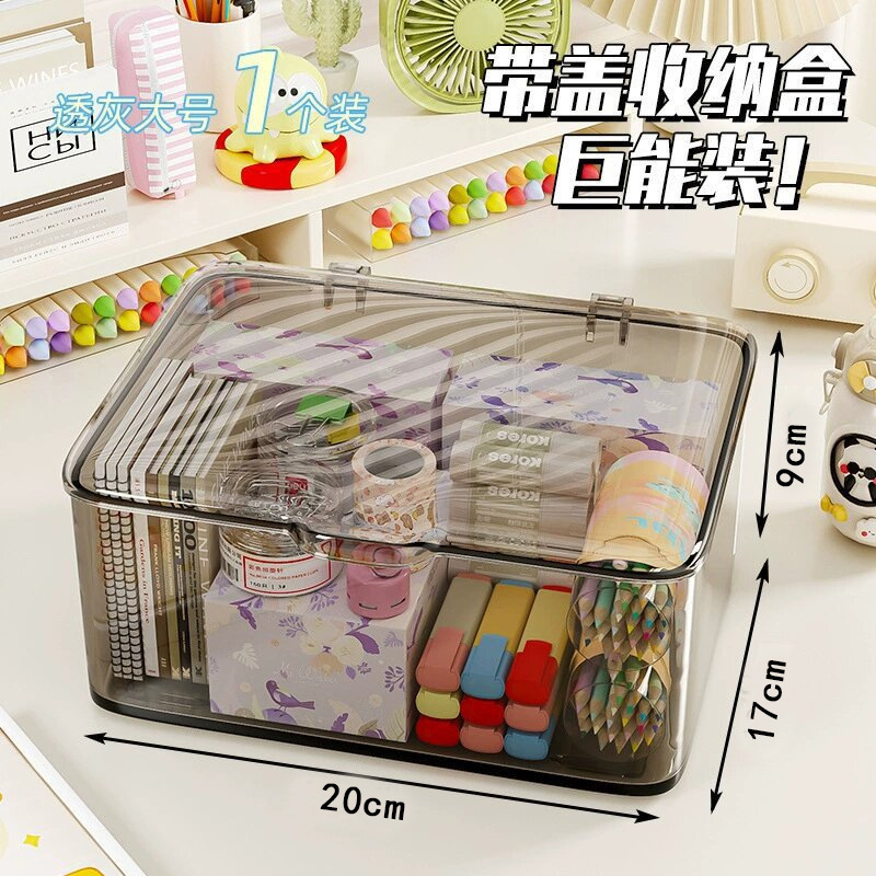 Translucent gray storage box