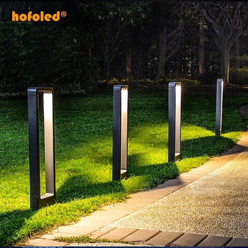 Hofoled-luz Solar para jardín, 60cm, 80cm, impermeable, paisaje, camino, resaltar, LED moderna, poste de bolardo, luz LED para exteriores