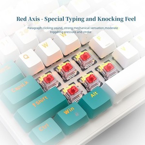 PCTENK XK61B Plus Wireless BT Mechanische Tastatur mit drei Modi Hot Plug-Spiel Notebook-Computer Koreanische drahtlose Tastatur - Product Image 2