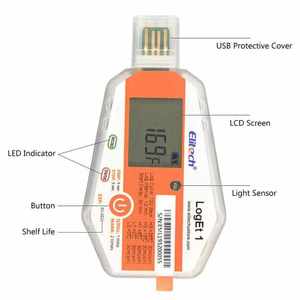 LogEt 1 Pantalla LCD Registrador de datos de temperatura de un solo uso Registrador de datos de temperatura USB