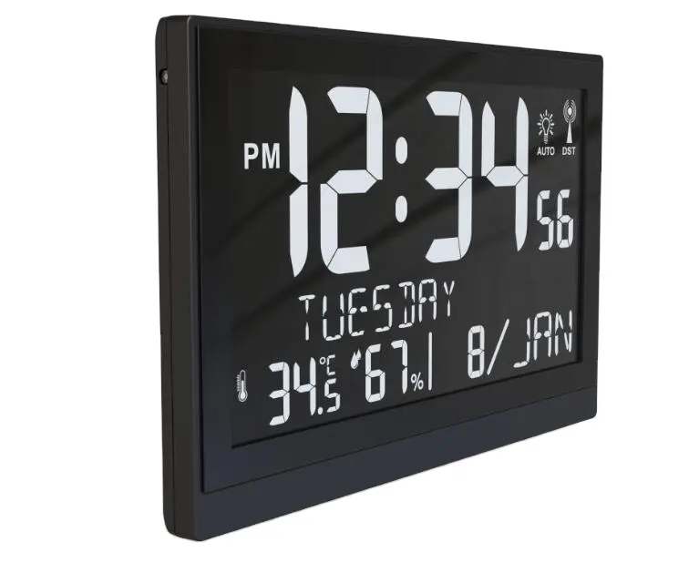 Big Digit LCD-Uhr mit 8 "Großbild schirm für Seh behinderte Menschen Digitaler Kalender Wanduhr für ältere Menschen