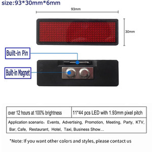 USBアプリコントロールミニLEDディスプレイサイン広告LEDバッジ点滅ネームバッジ充電式LED - Product Image 5