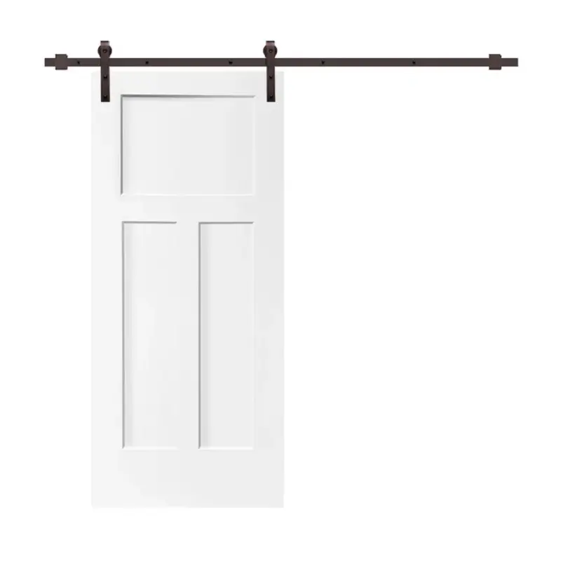 Bowdeu portes de grange de salle de bains en pvc insonorisé intérieur porte coulissante quincaillerie de grange revêtement imperméable