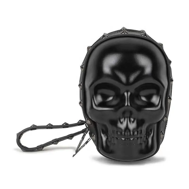3D Punk Skull Design borsa a catena a tracolla borsa a tracolla da donna borse e borsette per ragazze gotiche pochette 2021 pelle Pu