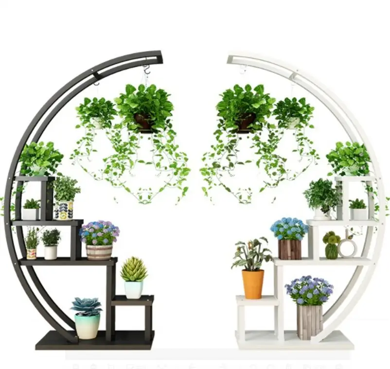 WY, gran oferta, juego de soportes para plantas de acero inoxidable y hierro de alta calidad, decoración del hogar, soporte de exhibición de flores de Metal de acero de 5 niveles