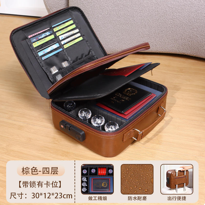 Z-353 Brown Quad-Layer Oil-Waxed Leather ID Bag