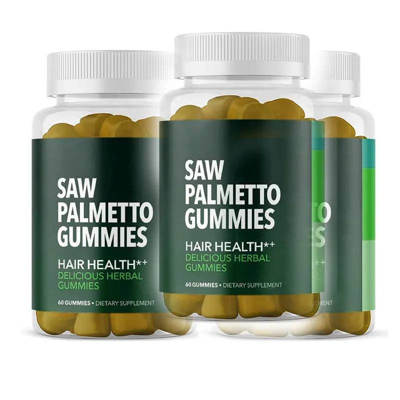 Erkekler ve kadınlar için Palmetto Gummies saç büyüme ürünleri gördüm DHT engelleyici bitkisel ürünler