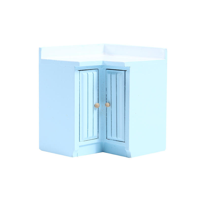 Blue corner cabinet