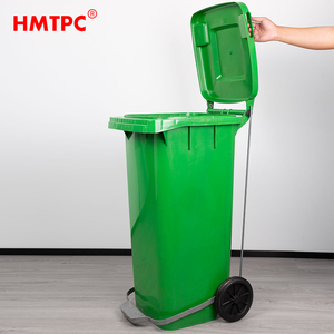120L 32Gal HDPE de alta calidad con pedal extraíble Contenedor de basura de plástico para exteriores Papelera de clasificación Papelera de calle - Product Image 6