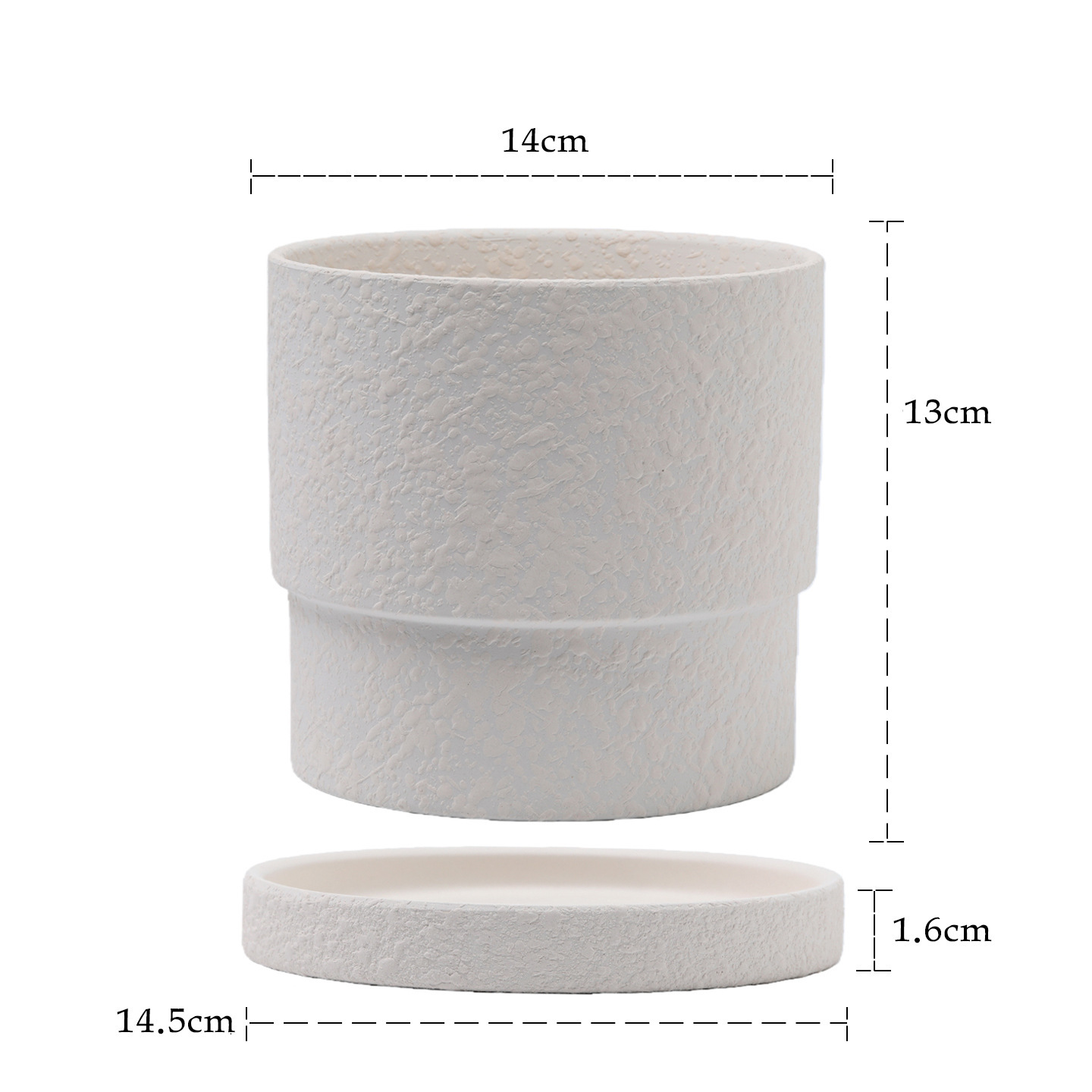 Round closed-foot unglazed terracotta, 14-13 cm