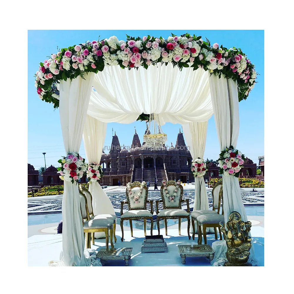 Индийские Свадебные украшения круглые свадебные арки фон занавеска белая ткань chupah для свадебного зала Декор