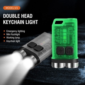 Boruit ไฟฉาย V3 LED แบบคู่ขนาด900ลูเมน, ไฟฉาย LED พลังงานสูงไฟฉายแบบ C พวงกุญแจไฟฉายขนาดเล็กพร้อมแม่เหล็ก - Product Image 2