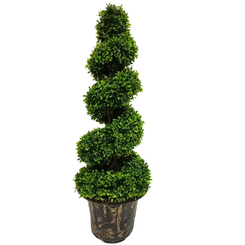 Árbol topiario en espiral Artificial personalizado, decoración interior y exterior, verde, boj Artificial, espiral, árboles bonsái para el hogar y el jardín