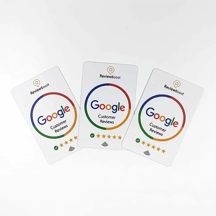Hot Sell Custom Ntag 215 Programmeerbare Google Reviews Nfc Plastic Digitaal Visitekaartje Voor Online Verkoper