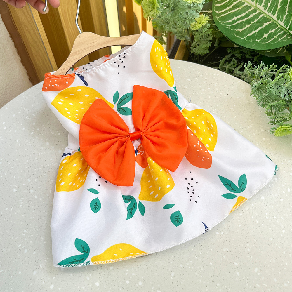 Style 230B Orange Lemon Print Dress