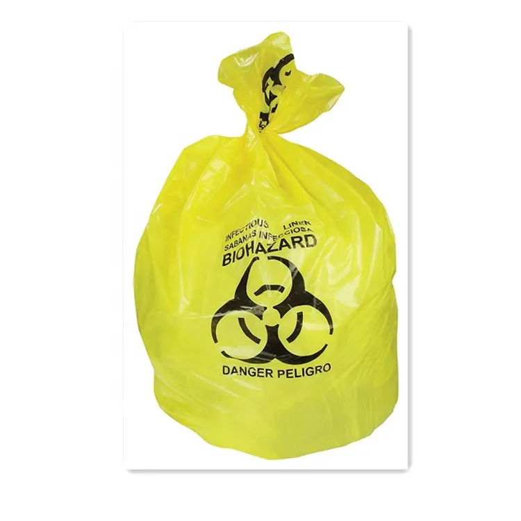 plastic heavy duty medical waste disposal infectious hospital trash waste biohazard bags