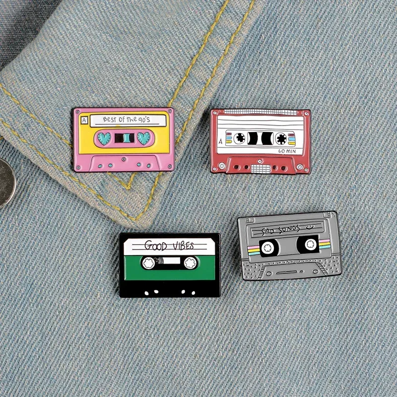 Retro Muziek Tape Cassette Radio Schotel Metalen Emaille Broche Persoonlijkheid Creatieve Tape Record Badge Pin Nieuwe Trendy Sieraden Cadeau