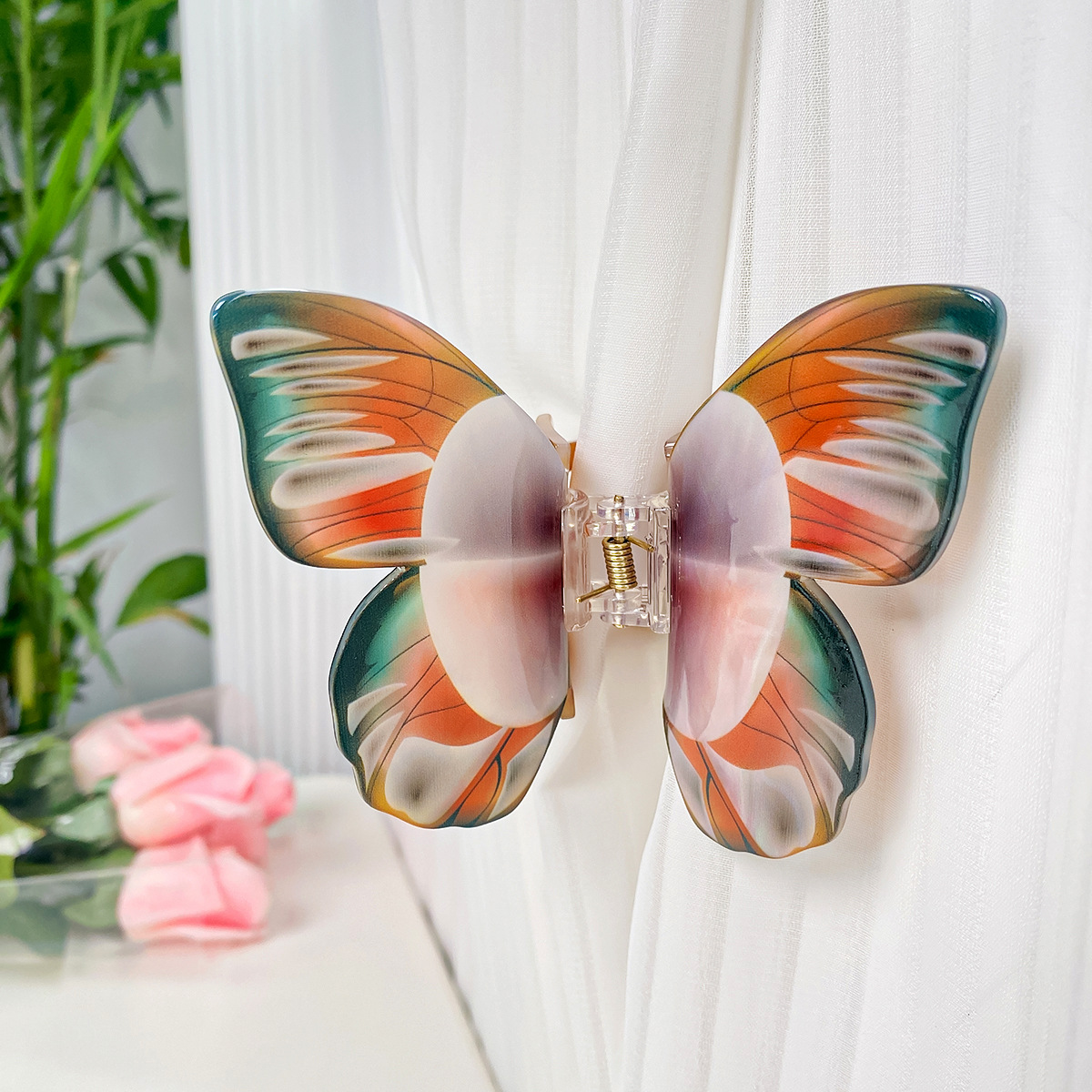Papillon à rayures orange pour manche, 11 cm