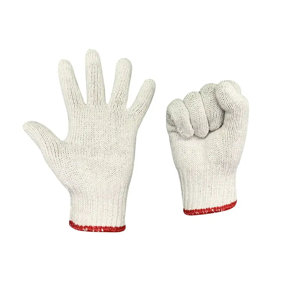 ถุงมือและถุงมือกีฬาอื่นๆ21-23ซม. ถุงมือผ้าฝ้ายถักมือก่อสร้างเพื่อความปลอดภัยในการทำงาน