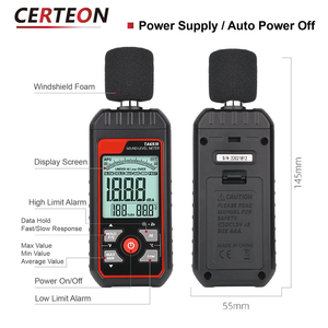 İşyeri ve endüstriyel kullanım için taşınabilir dijital ses ölçer 30-130dB A ağırlıklı gürültü ölçer - Product Image 5