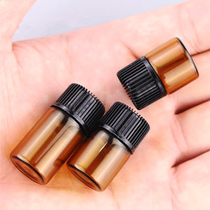 迷你小号精油瓶1毫升2毫升3毫升5毫升琥珀色玻璃瓶带滴管 - Product Image 3