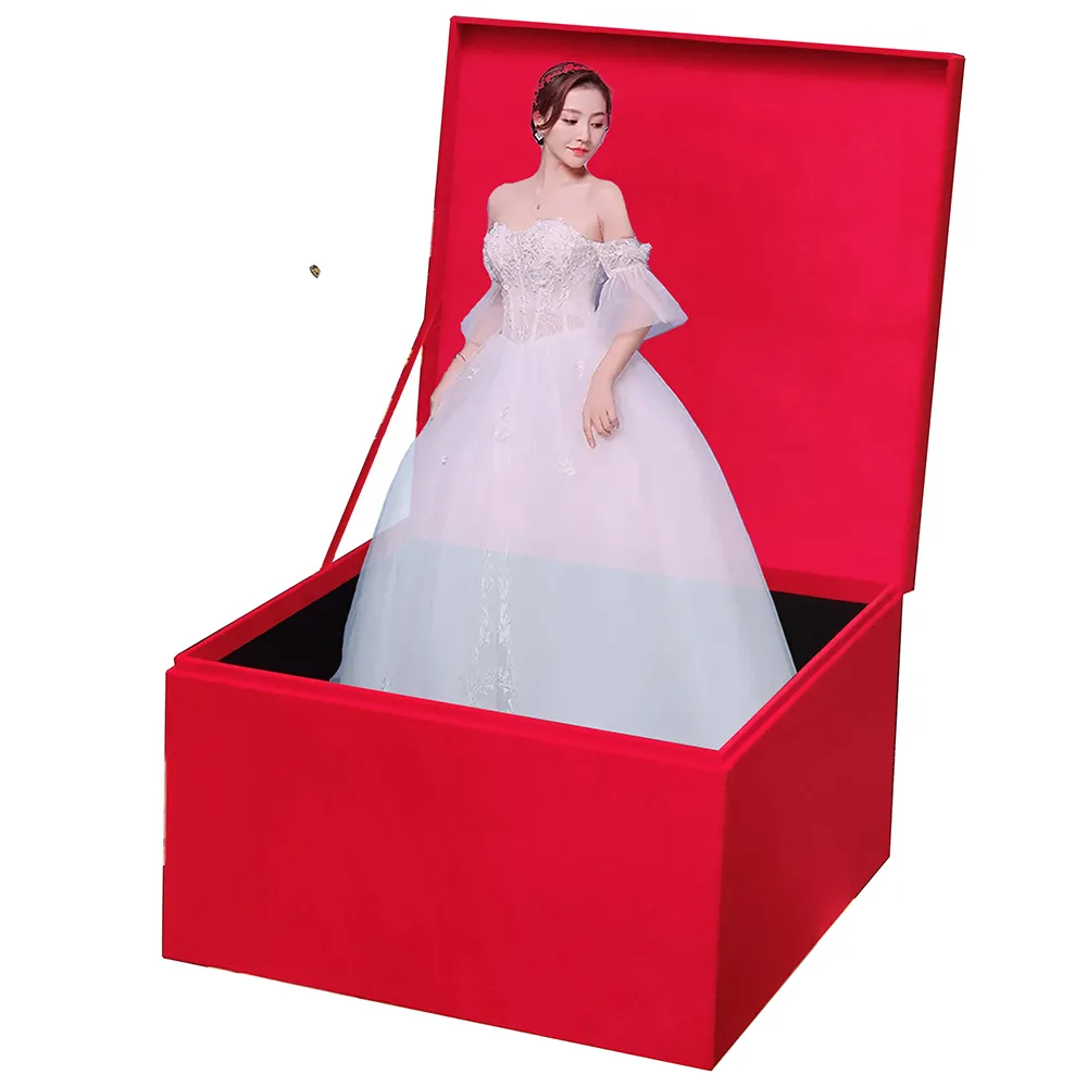 Vestido de noiva extra grande que embala roupas luxuosas caixa personalizada para vestido