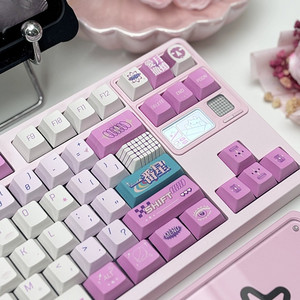 Teclas de eliminación de luces Aiyue Cosmic Steamwave 142 teclas Cherry Profile PBT Dye Subbed Keycap para MX Switch Teclado mecánico - Product Image 3
