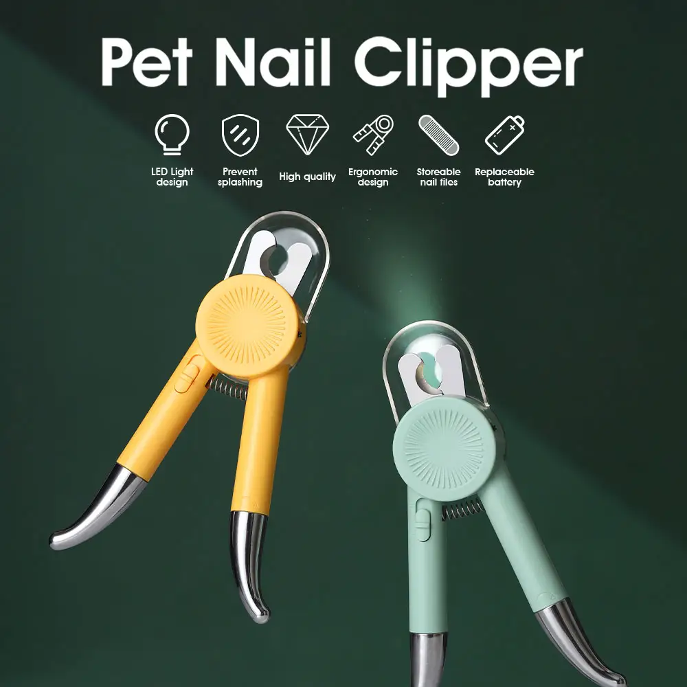 Professionale luce LED Design di alta qualità Pet toelettatura strumento di sicurezza ergonomico Pet Nail Clipper