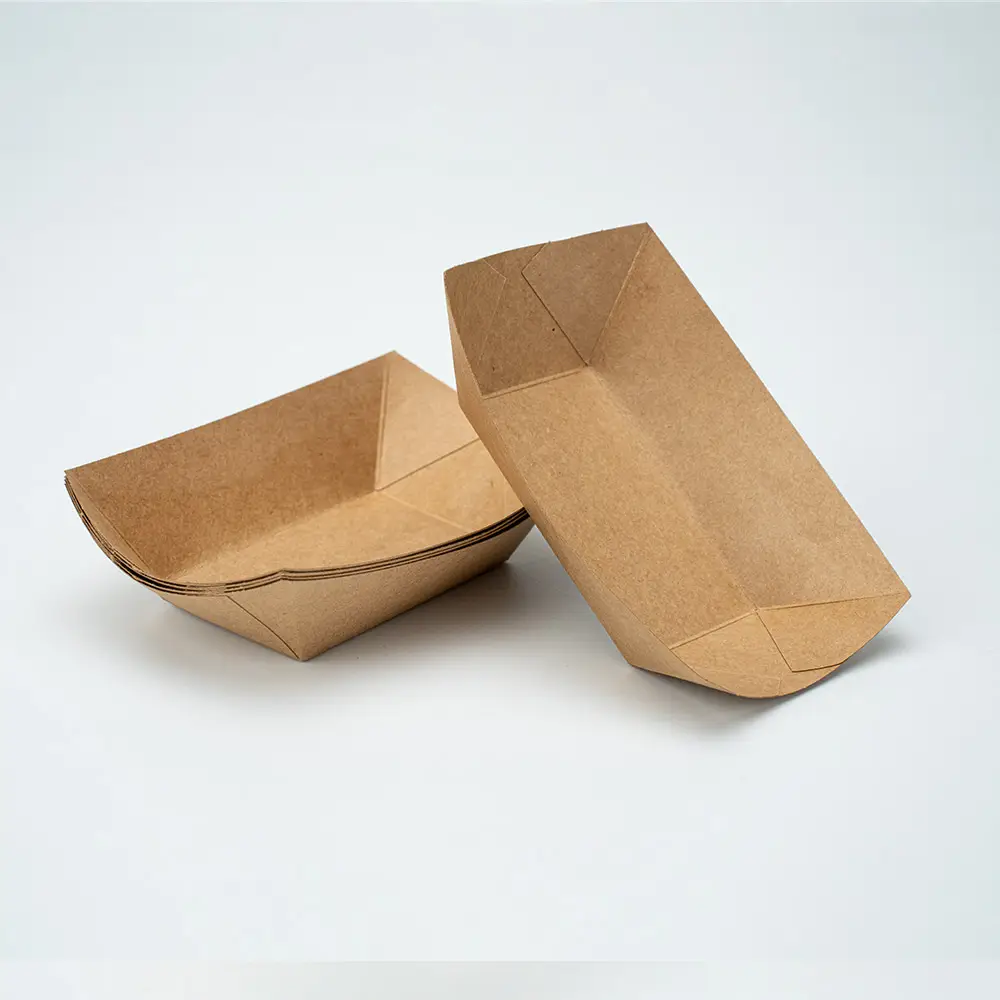 Ciotola da asporto usa e getta in bambù biodegradabile personalizzata da 6 once di carta Kraft