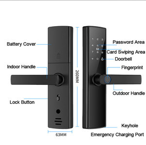 Hochwertige Ttlock Wifi Digital <span class=keywords><strong>Code</strong></span> Schlüssel karte Finger abdruck Smart Türschloss für Holz Aluminium Stahl Türen Cloud Daten speicherung