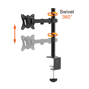 Charmount แขนเดียวปรับได้10 "-32" หน้าจอแขนจอแล็ปท็อปขาตั้งโต๊ะกับ C-CLAMP