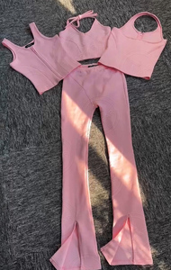 Woman <strong>Set</strong> Made in China <strong>Factory</strong> Yoga Bra Front Zip <strong>up</strong> Elasticity Leggings Workout Fitness Outfits 2 Pieces Women Track Suits <strong>Set</strong> - Product Image 2