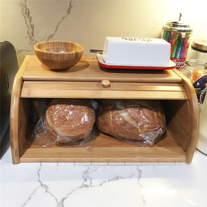 Yuvarlak emaye kutusu Modern büyük Retro çift katmanlı dekoratif kutuları özelleştirilebilir bakır renk küçük bambu ekmek kutusu - Product Image 4