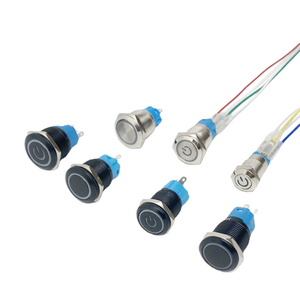 12/16/19mm Metal Push Button <strong>Switch</strong> 3-<strong>6V</strong> DIY With Wire for Computer PC Lamp Light Main Board Power Supply Black/Silver - Product Image 1