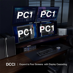 TESmart KVM <strong>HDMI</strong> AV <strong>Matrix</strong> <strong>4x2</strong> 4K 30Hz with EDID DCCI Seamless Video Switcher 4 Port KVM <strong>Switch</strong> 2 Laptop 2 Monitor - Product Image 6