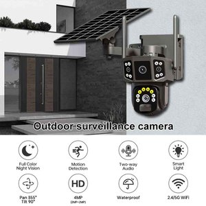 4k Outdoor Low Power Solar Cctv Câmera Sem Fio 4g sim Cartão Night Vision Ptz Alarme Inteligente Ip Câmera de Segurança Doméstica