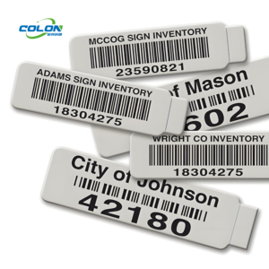<strong>Custom</strong> QR Codes <strong>Label</strong> Anodized Aluminum Sticker Brushed Surface Silk-screen Tags